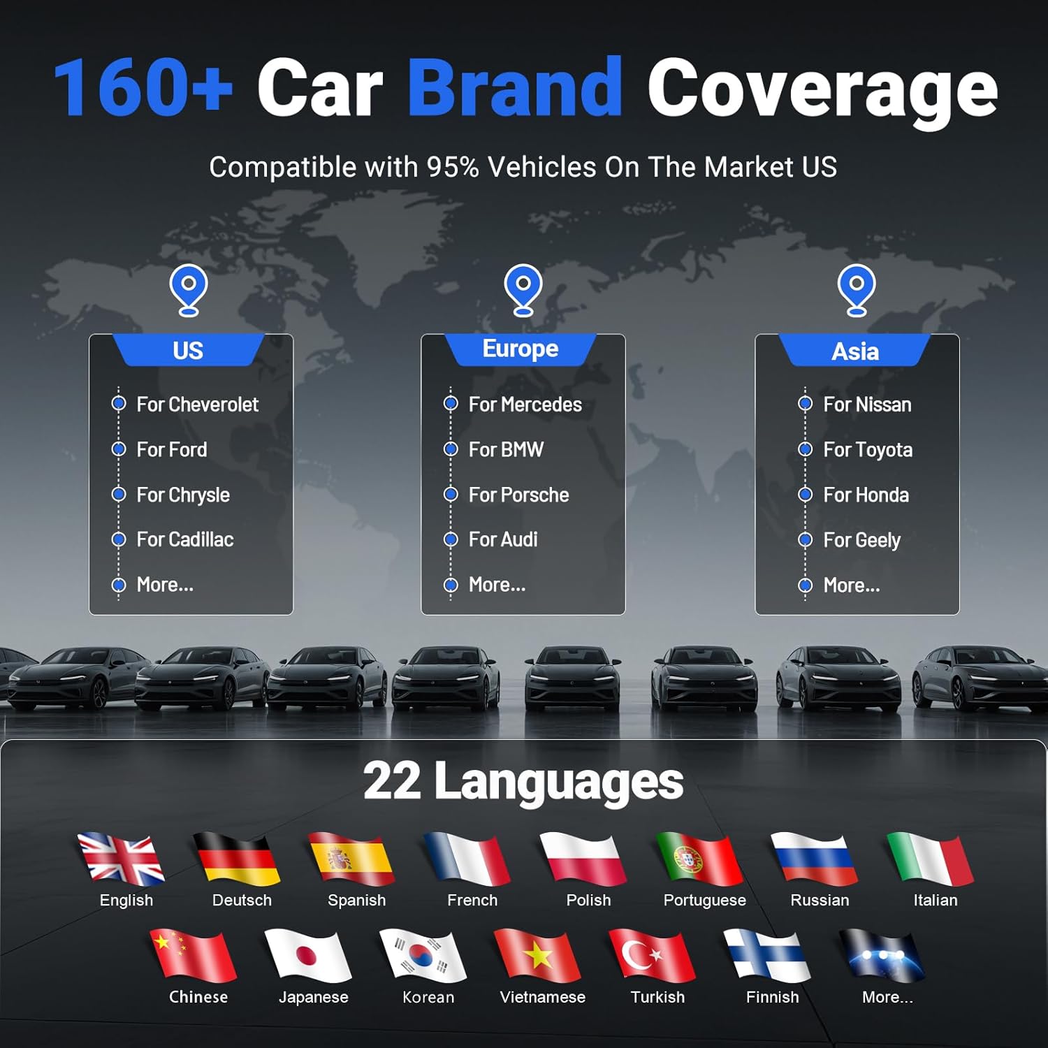 OBD2 Scanner Diagnostic Tool VDIAGTOOL D200, Wireless Bidirectional Scan Tool-Lifetime Free Updates, 26 Resets (Unlockable 49+), Full System Car Code Reader OBD2 Scanner Bluetooth for iOS & Android