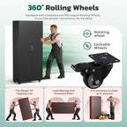 Greenvelly 73" Storage Cabinet with Wheels,Metal Rolling Garage Cabinet with Locking Doors and 4 Adjustable Shelves for Home,Kitchen,Office,Warehouse(32" W x 16" D)