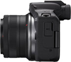 Canon EOS R50 Mirrorless Camera RF-S18-45mm F4.5-6.3 is STM Lens Kit  24.2 Megapixel CMOS (APS-C) Sensor  4K Video  Hybrid Camera  Photo and Video  Vlogging  Content Creator  RF Mount  Black