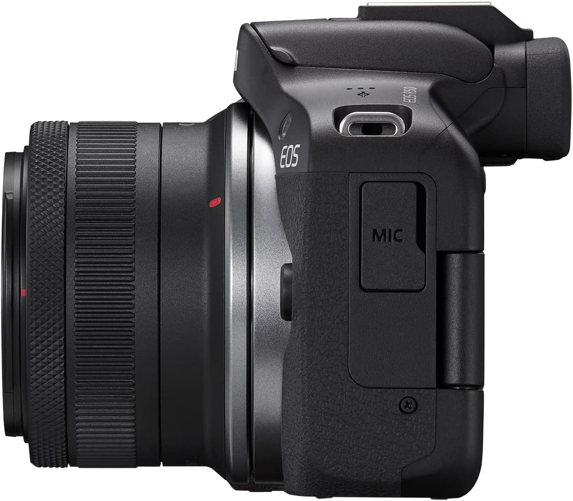 Canon EOS R50 Mirrorless Camera RF-S18-45mm F4.5-6.3 is STM Lens Kit  24.2 Megapixel CMOS (APS-C) Sensor  4K Video  Hybrid Camera  Photo and Video  Vlogging  Content Creator  RF Mount  Black