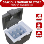 Koolatron Electric Portable Cooler Plug in 12V Car Cooler/Warmer 9.8 qt (9 L), No Ice Thermo Electric portable Fridge for camping, Travel Road Trips Trucking with 12 Volt DC Power Cord, Gray/White.