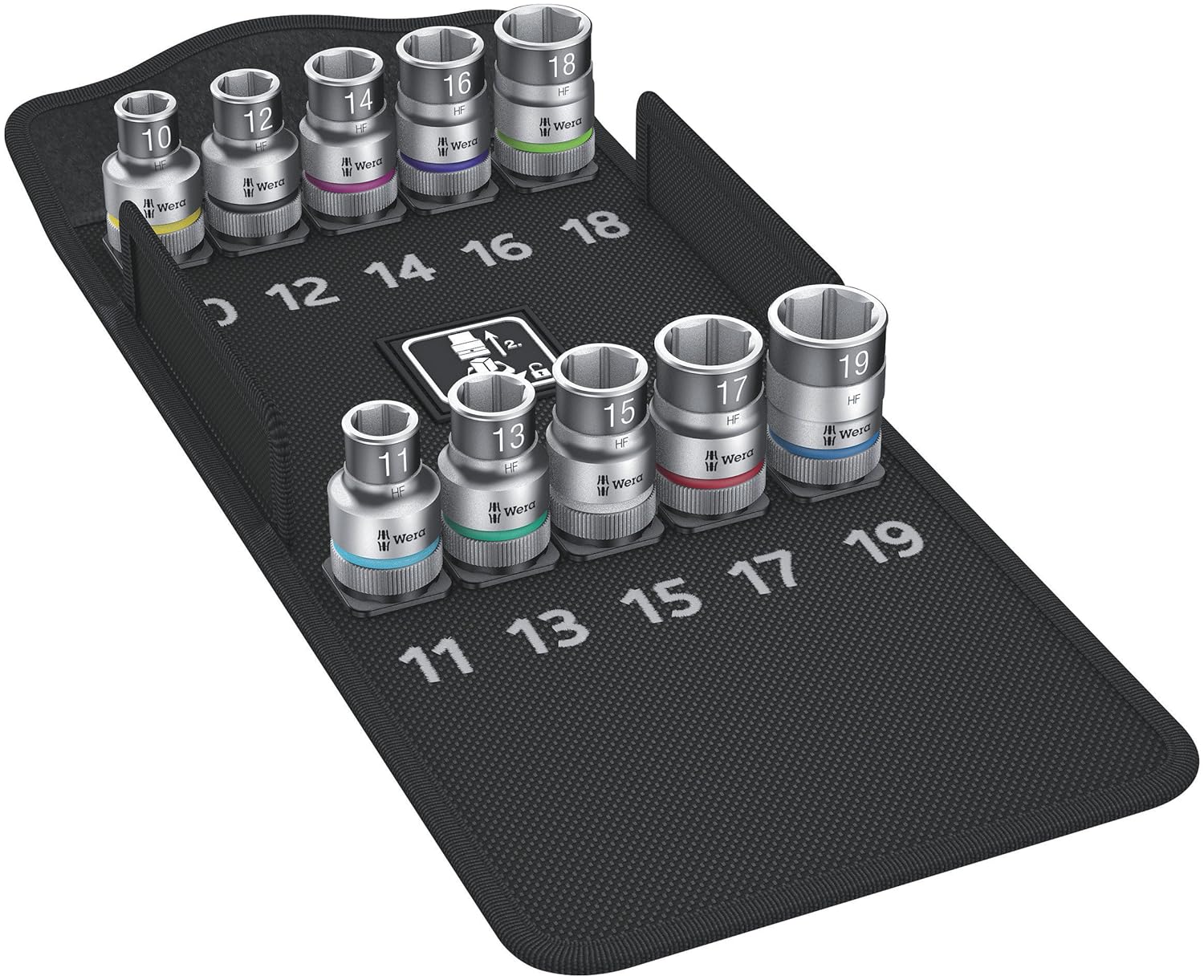 WERA 05004203001 8790 HMC HF 1 Zyklop Socket Set with 1/2" Drive, with Holding Function, 10 Pieces