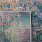 SAFAVIEH Madison Collection X-Large Area Rug - 12' x 18', Blue & Grey, Modern Boho Abstract Design, Non-Shedding & Easy Care, Ideal for High Traffic Areas in Living Room, Bedroom (MAD440M)