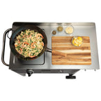 Cuisinart Outdoor Wok Station, 50,000 BTU Propane Outdoor Wok Burner w Prep Table, 14测 Carbon Steel Wok for Stir Fry, Searing, BBQ  Black