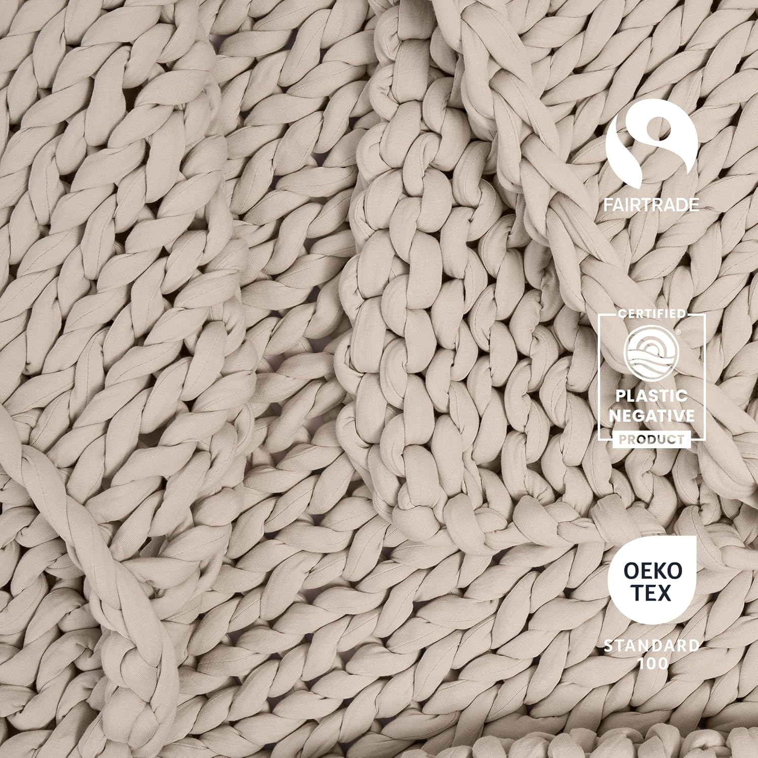 Bearaby Weighted Blanket 15 lbs (40"x72") – Driftwood Blanket Recycled Polyester – Eco-Friendly, Heavy Throw for Adults – Soft, Breathable, Sustainable Comfort