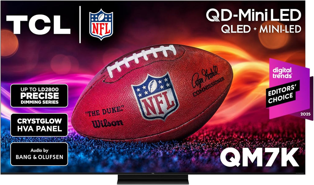 TCL 55 Inch Class QM7K Series | Mini LED QLED 4K HDR | 55QM7K  2025 Model | 120HZ-144HZ Anti Reflective Screen Smart Google TV Dolby Atmos Onkyo Audio | Voice Remote Alexa Gaming Streaming Television