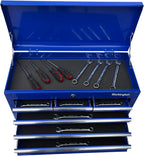 Workington Portable Metal Tool Chest with 6 Drawers, 24" 6-Drawer Tool Chest Cabinet with Ball Bearing Drawer Slides, Steel Tool Storage Box Organizer 4005 Blue