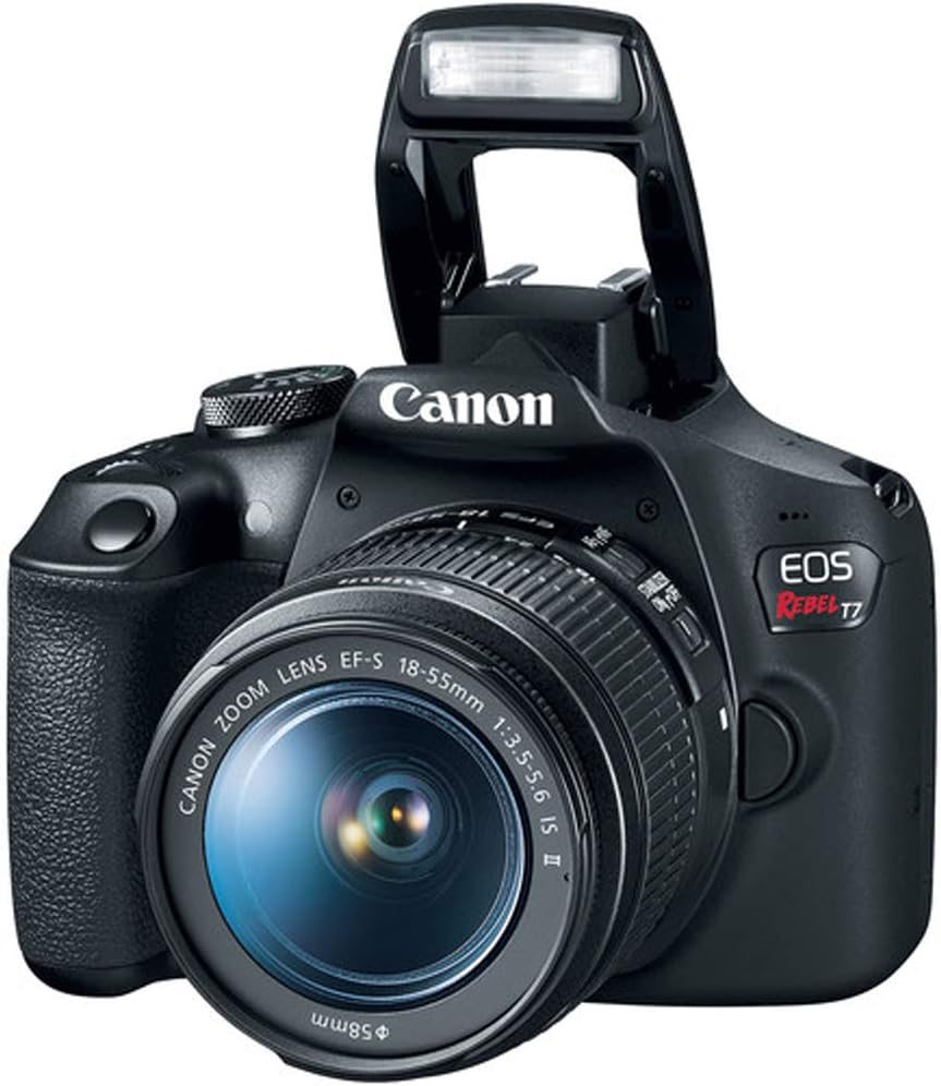 Canon EOS Rebel T7 DSLR Camera with EF 18-55mm with EF 75-300mm Double Zoom Kit Bundle with 500mm Preset Telephoto Lens  32GB Memory Card  Tripod  Paintshop Pro and Accessories (10 Items)