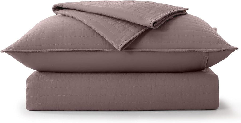 100% Cotton Quilt Set Oversized King Size - Soft Lightweight Stripe Bedding Set, Classic Comforter Set for All Season with 2 Shams, Oversized Bedspread Coverlet, 120 x120 inches