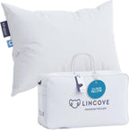 Lincove Cloud Natural Canadian Down Pillow, White Luxury Sleeping Pillow - 625 Fill Power, 500 Thread Count Cotton Shell, Made in Canada, Standard - Firm, 1 Pack