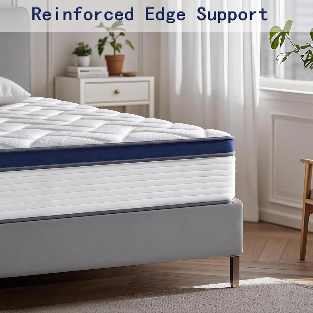 Full Size Mattress 12 Inch, Hybrid Full Mattress with Memory Foam & Pocket Springs, CertiPUR-US Certified, Medium Firm, Motion Isolation, Full Bed Mattress in a Box for Pressure Relief