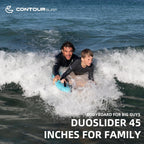 Contour Surf DuoSlider 45'' Body Board Bodyboards with Handles Surfboards for Two Person Parent-Child Surfing Bodyboard for Big Guys Dual Riders Hand Held Body Boards for Beach Adults