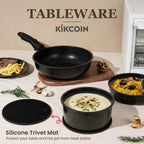 KIKCOIN Nonstick Pots and Pans Set 24 Pack - Kitchen Cookware Set with Detachable/Removable Handle - Cooking Pans Set with Frying Pans, Egg Pan - Stackable, Oven Safe, Induction Ready