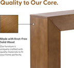 Plank+Beam Grand Console Table, 66 Inch Modern Solid Wood Sofa Table, Narrow Entryway Table for Hallway, Behind The Couch, Living Room, Foyer, Pecan Wirebrush