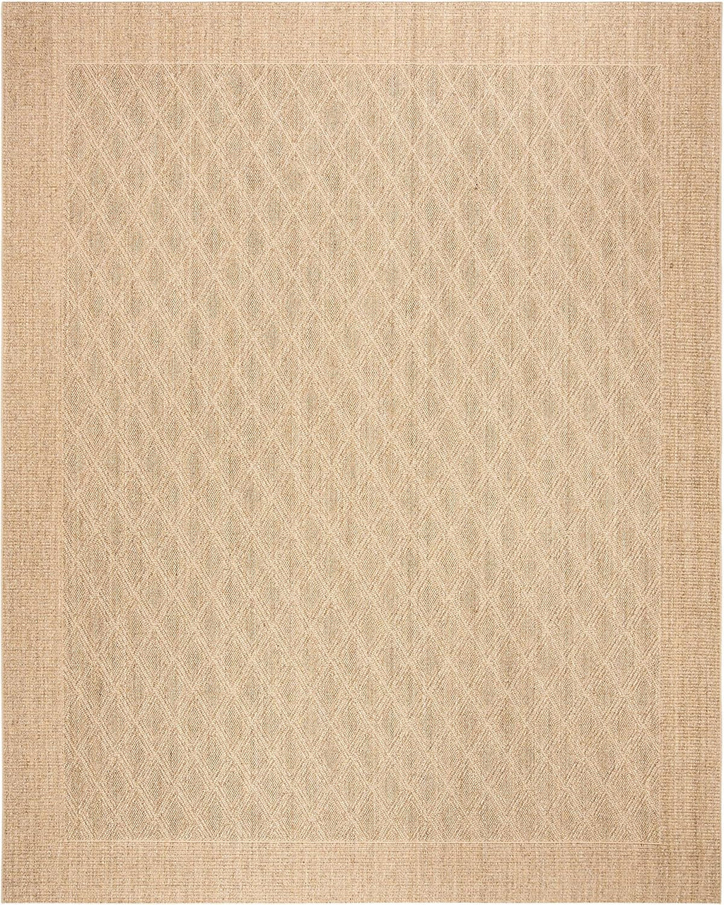 SAFAVIEH Palm Beach Collection Area Rug - 8' x 10', Sand, Sisal & Jute Design, Ideal for High Traffic Areas in Living Room, Bedroom (PAB351A)