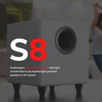 Audioengine S8 Powered Subwoofer - 8 Inch Subwoofer  250W Down Firing Speakers for PC  Home Theaters  Movie Lovers & Studios  Wireless Ready with Sleep Mode