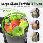 Cold Press Juicer For Whole Fruits, Aeitto Juicer Machines with Large Feed Chute, Self Feeding Juice Extractor Machine, Easy to Assemble, Easy to Clean & Use, High Juice Yield