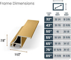 Pale Gold Scoop 65" Alloy Deco TV Frame - Compatible ONLY with Samsung The Frame TV and Pro TVs (Fits 2021-2026  LS03A  LS03B LS03C LS03D LS03FA LS03FW)