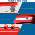 Heavy-Duty Rolling Tool Chest with 4 Lockable Drawers, Featuring a Sturdy Metal Cabinet and Smooth-Wheeling Mobility, Includes Protective Drawer Liners for Secure Storage
