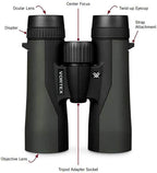 Vortex Optics Crossfire HD 10x42 Binoculars - HD Optical System  Tripod Adaptable  Rubber Armor  Waterproof  Fogproof  Shockproof  Included GlassPak - Unlimited  Unconditional Warranty