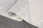 Modern Micro Loop Indoor Area Rugs for Living Room Bedroom Kitchen Geometric Triangle White 9x12 Luxury Durable Low and High Pile Non-Shedding Stain Resistant Soft Area Carpet 9 x 12