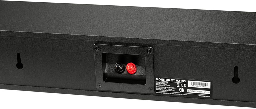 Polk Monitor XT35 Slim Center Channel Speaker - Hi-Res Audio Certified  Dolby Atmos & DTS:X Compatible  1" Terylene Tweeter & Four 3" Dynamically Balanced Woofers  Wall-Mountable  Midnight Black