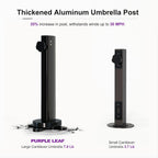 PURPLE LEAF 10FT Cantilever Outdoor Umbrellas Large Patio Umbrella Hanging Double Top Square Offset Umbrella with 360°Rotation Tilting Umbrella Outdoor Patio, Grey