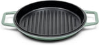 Misen 7 QT Enameled Cast Iron Dutch Oven - Chip-Resistant Enamel Coating - Thick Iron Core For Heat Retention - Large Cooking Surface - Oven Safe, Induction Compatible - Grill and Silicone Lid, Green