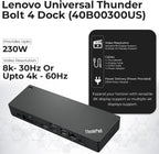 40B00300US Lenovo Docking Station USB C Bundle - 1 Year Warranty  Supports 4K Display  Thunderbolt 4 Dock with 300W Adapter  Anyhdd HDMI  DisplayPort  Thunderbolt Cables & Cloth
