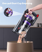 Cordless Vacuum Cleaner, 50KPa 600W Powerful Stick Vacuum for Home, 65Mins Runtime, 1.8L XL Dust Cup One-Touch Empty, Green LED Anti-Tangle Brush & Fragrance, for Pet Hair Carpet Hard Floor
