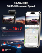 REDTIGER ViewClear 70 4K+2.5K Dash Cam Front and Rear  8MP STARVIS 2 IMX678 x Noctura™ Sensor  Dual HDR Hyper Night Clarity  5.8GHz WiFi 6  30MB/S Fast Download  Dash Camera with 24H Parking Monitor