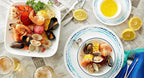 Corelle Dinnerware Set (12pc Set, Ocean Blues)-Dinner Set for 4, Includes 4 x: Plates, Side Plates & Bowls, 3 X More Durable, Half The Space & Weight of Ceramic, up to 80% Recycled Glass (1146815)