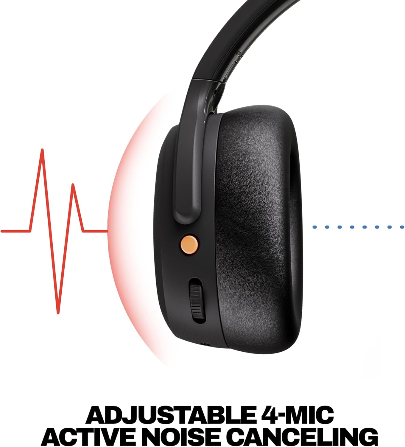 Skullcandy Crusher ANC 2 Wireless Over-Ear Bluetooth Headphones with Extra USB-C Charging Cable  Multi-Sensory Bass  Active Noise Cancelling  60 Hours Battery  Microphone iPhone Android - True Black