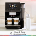 Bosch 800 Series Fully Automatic Espresso and Coffee Machine – 35 Drinks, Cold Brew, Double Cup, Milk Hose, Ceramic Grinder, Smart Features, in Black TPU60309