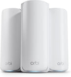 NETGEAR Orbi 870 Series Tri-Band WiFi 7 Mesh System (RBE873) - Router + 2 Satellite Extenders  Security Features  Up to 21 Gbps  Covers Up to 9 000 Sq. Ft.  150 Devices  10 Gig Internet Port  BE21000