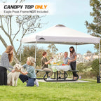 EAGLE PEAK Replacement Canopy Top for Eagle Peak 10x10 Straight Leg Pop Up Canopy Frame Only, Canopy Cover with Air Vent, UPF 50+, Frame NOT Included, White