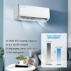 Albott Mini Split Air Conditioner Heat Pump, 12000 BTU 18.5 SEER2 220V Inverter Wall-Mounted Unit for Spaces up to 750 Sq. Ft, Includes 14.8ft Install Kit, White