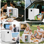 Kikihuose 12L/22L Mini Fridge for Bedroom, Personal Small Refrigerator for Skin Care, Cosmetics, 110V/12V Portable Refrigerator Cooler & Warmer for Drinks, Food, Beauty, Makeup, Dorm, Car, Office