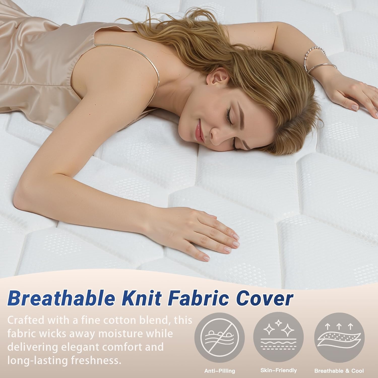 14″ Queen Hybrid Mattress – Cooler, Quieter & Deeper Comfort, Airflow Foam + Pocket Coils, 2″+ Plush Cushion, Heavy-Duty Support, CertiPUR-US, Fiberglass-Free, Mattress in a Box