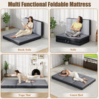 Trifold Mattress Queen Size 4 Inch - Foldable Memory Foam Mattress for Camping, Travel, RV, Guest Bed & Yoga - No Slip Bottom, Washable Cover with Handles - Portable Folding Floor Cushion 78"x58"x4"