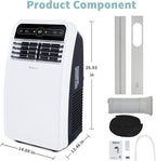 Shinco 8,000 BTU Portable Air Conditioner, AC Unit with Built-in Cool, Dehumidifier & Fan Modes for Room up to 350 sq.ft, Conditioner Remote Control, 24 Hour Timer, Installation Kit