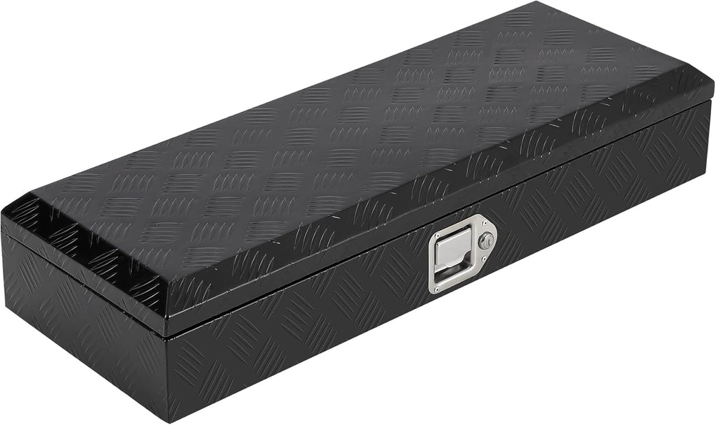 Garvee Aluminum Truck Bed Tool Box, 34.5 x 13 x 6.5 in Diamond Plate Tool Box Chest Box Pick Up Truck Bed RV Trailer Toolbox Storage with Side Handle and Lock Keys