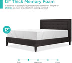 Best Choice Products 12 Inch, Green Tea Charcoal 12 Inch, Green Tea Charcoal Cooling Gel Memory Foam Mattress, Fiberglass Free, 3-Layer, Breathable - King, Medium Plush