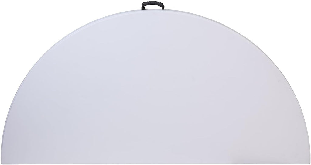 Flash Furniture Kathryn 5.89-Foot Round Bi-Fold Granite White Plastic Banquet and Event Folding Table with Carrying Handle
