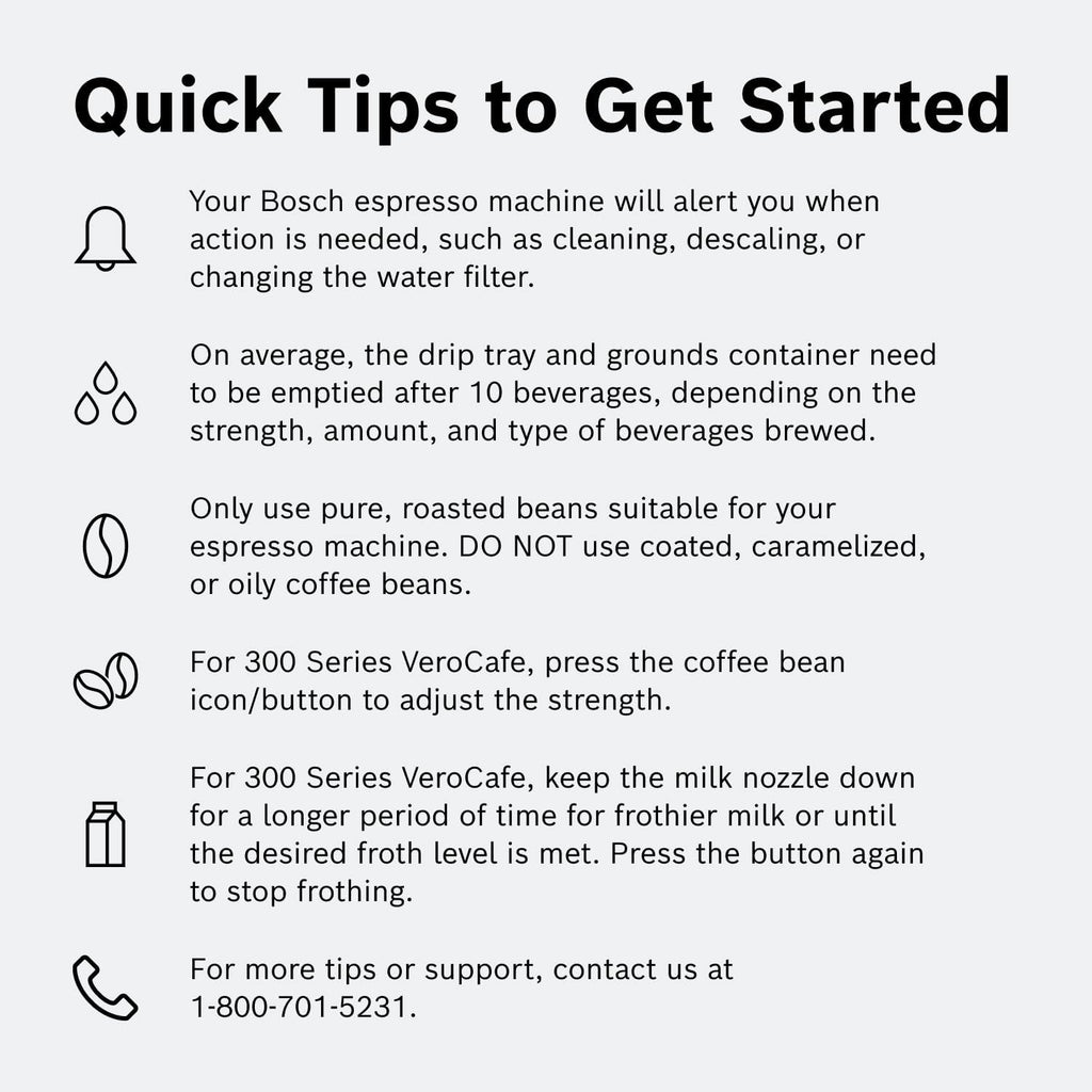 Bosch 300 Series Fully Automatic Espresso and Coffee Machine – One Touch Milk Drinks, Built-In Ceramic Grinder, In-Cup Frother, Easy Clean and Descale, Silver TIU20307