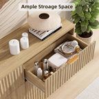 VOWNER Fluted 6 Drawers Dresser for Bedroom, 54" Wide Modern Chest of Drawers with Metal Handle, Closet Clothes Storage Organizer, Wood Dresser TV Stand for Living Room, Closet, Hallway, Entryway