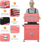 INTERGREAT Tool Chest, Assembled Tool Cabinet with 8 Drawers, Detachable Organized Tool Chests, Lockable Tool Cabinet for Workshop, Warehouse, Mechanics Garage (Pink)