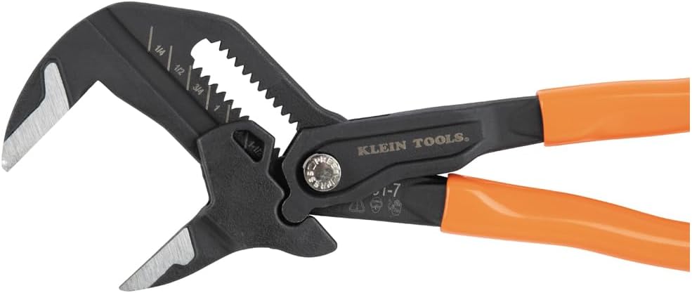Klein Tools D53103KIT Adjustable Pliers Wrench Set, Compact High-Leverage Parallel Smooth Jaw Pliers, 7-Inch, 10-Inch and 12-Inch, 3-Piece