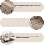 Manual Recliner Chair, Soft Fabric Recliner Chair for Adults with Overstuffed Arms and Back, Single Sofa for Living Room (Camel)
