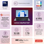 Lenovo IdeaPad Business Laptop  15.6" FHD Touchscreen  Powerful 10-Core Intel i5-1334U  AI Copilot Computer  16GB RAM  1TB Storage (512GB SSD+500GB Ext)  HubxcelAccessory  Win 11 Pro  Lifetime Office